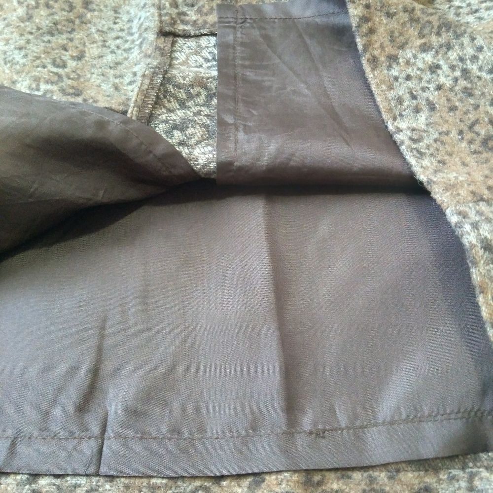 Vintage Charles Gray London Brown Leopard Animal Print Pencil Skirt Women's 10 - Picture 9 of 12